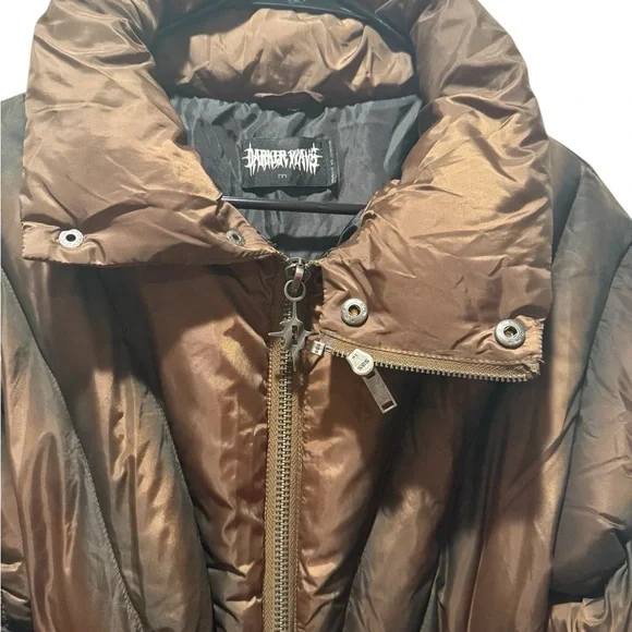 Darker Waves Fader Brown Puffer Coat M - Picture 2 of 6